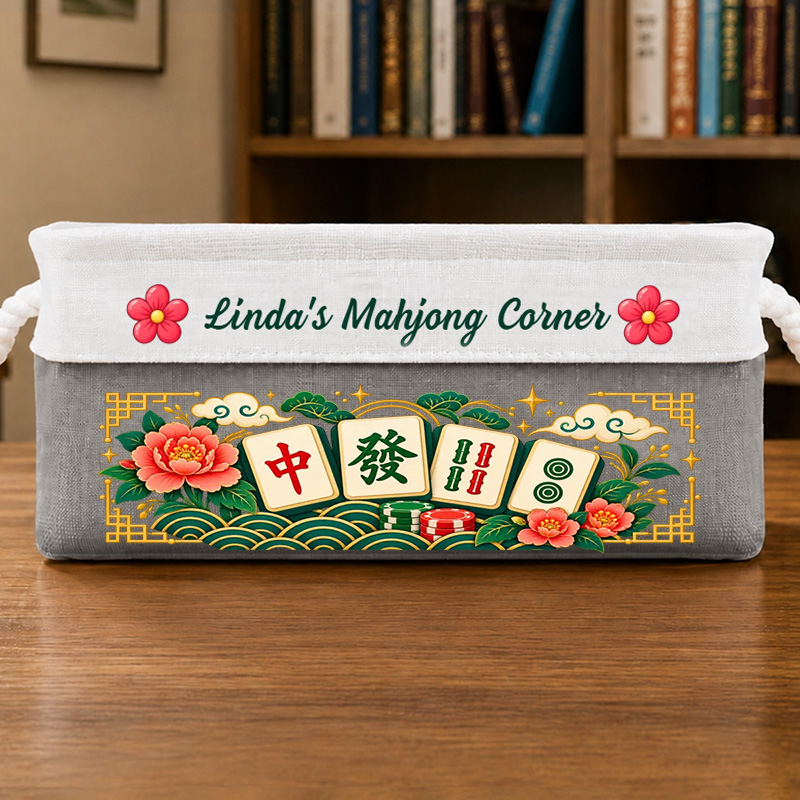 Personalized Storage Basket Custom Name Mahjong Corner Decor