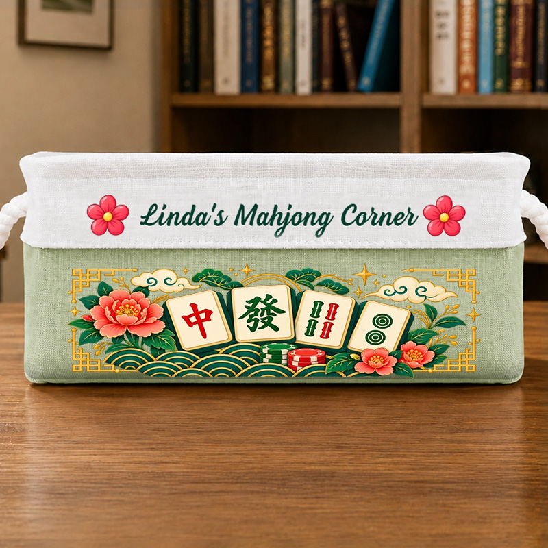 Personalized Storage Basket Custom Name Mahjong Corner Decor