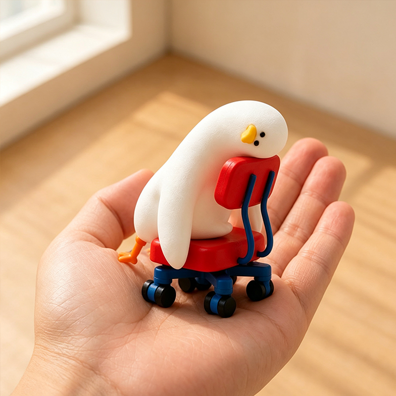 Funny Coworker Gift, Burnout Duck Figurine, I'm Sick Of Everything Duck, Office Desk Decor, Emotional Support Gift