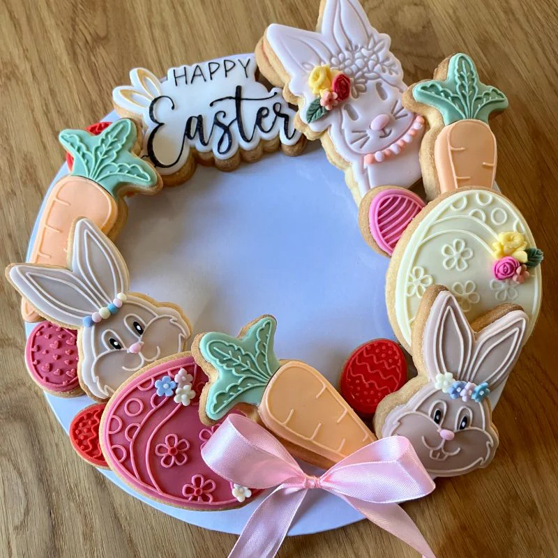 Personalized Floral Easter Rabbit Cookie Cutter Kit Reusable 3D Baking Tools for DIY Spring Cookies and Festive Holiday Treats