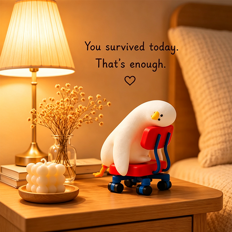 Funny Coworker Gift, Burnout Duck Figurine, I'm Sick Of Everything Duck, Office Desk Decor, Emotional Support Gift