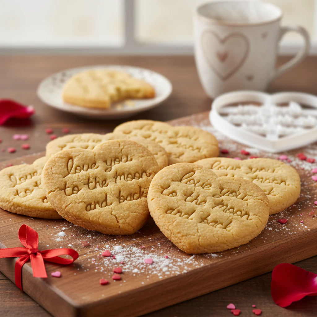 Personalized Heart Shaped Love You To The Moon And Back Cookie Cutter Embosser Mold Perfect for Weddings Anniversaries Valentines