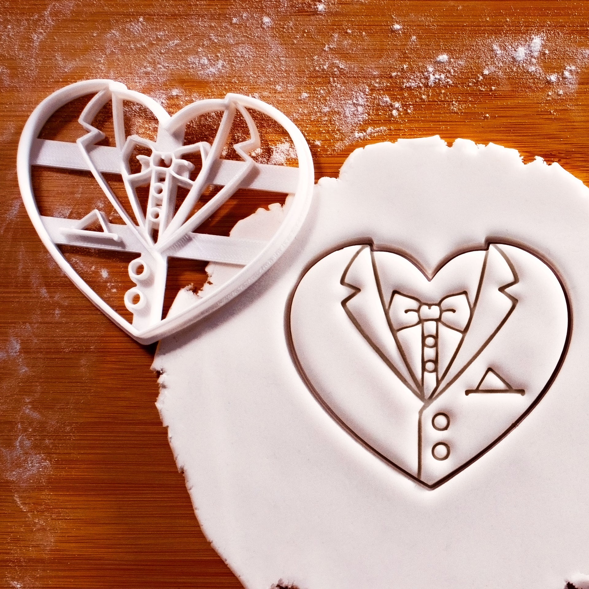 Wedding Cookie Cutter Set Bride and Groom Heart Shaped Cookie Molds Perfect for Weddings Engagement Parties Bridal Showers