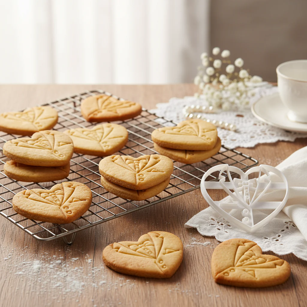 Wedding Cookie Cutter Set Bride and Groom Heart Shaped Cookie Molds Perfect for Weddings Engagement Parties Bridal Showers