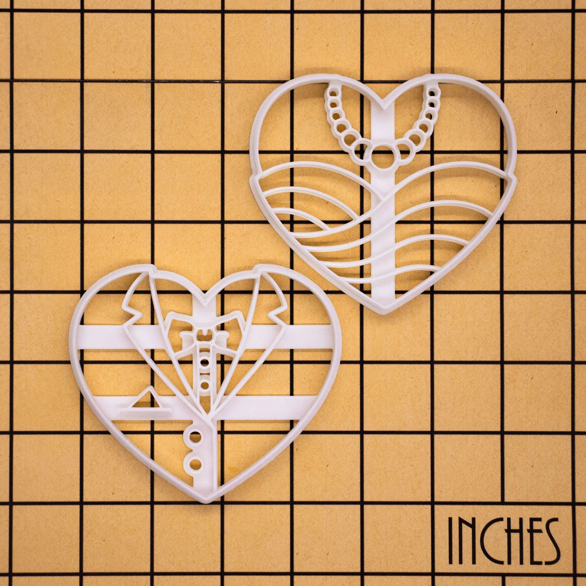 Wedding Cookie Cutter Set Bride and Groom Heart Shaped Cookie Molds Perfect for Weddings Engagement Parties Bridal Showers