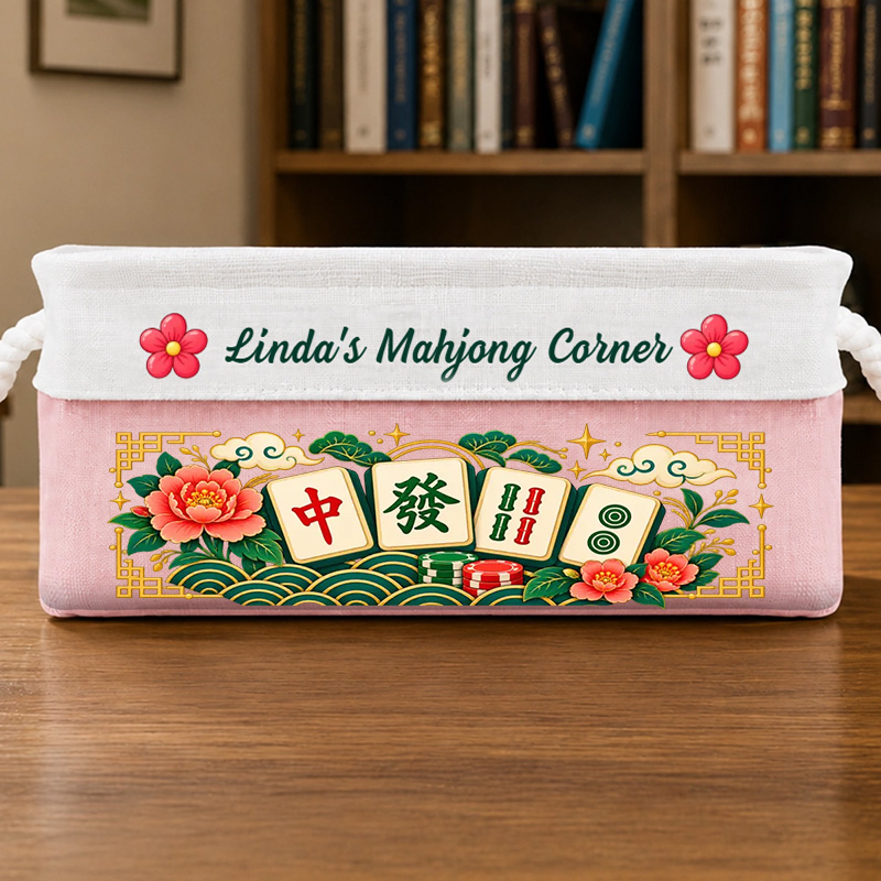 Personalized Storage Basket Custom Name Mahjong Corner Decor