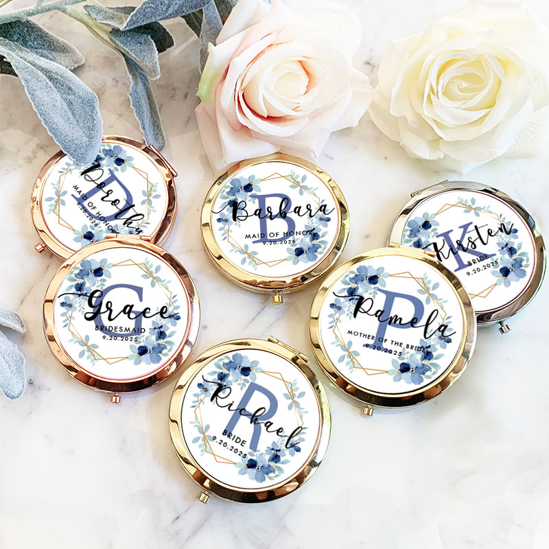 Personalized Wedding Bridesmaid Mirror Custom Bride Name Compact Mirror Bachelorette Party Mirror Bridesmaid Proposal Bridal Shower Gift