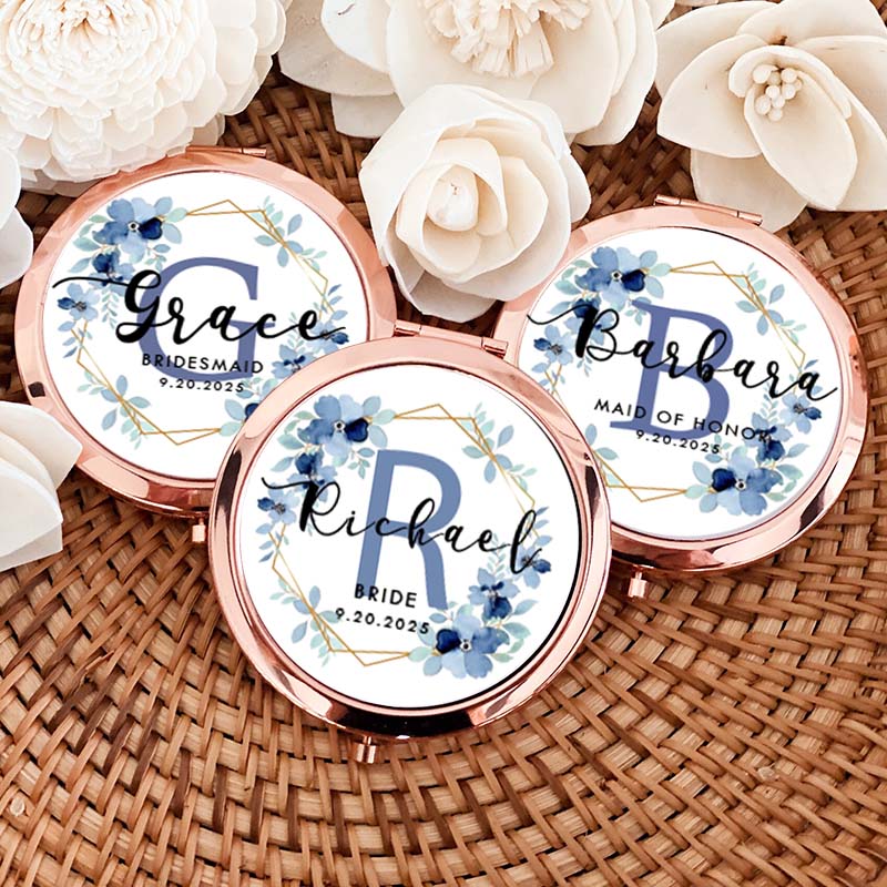 Personalized Wedding Bridesmaid Mirror Custom Bride Name Compact Mirror Bachelorette Party Mirror Bridesmaid Proposal Bridal Shower Gift