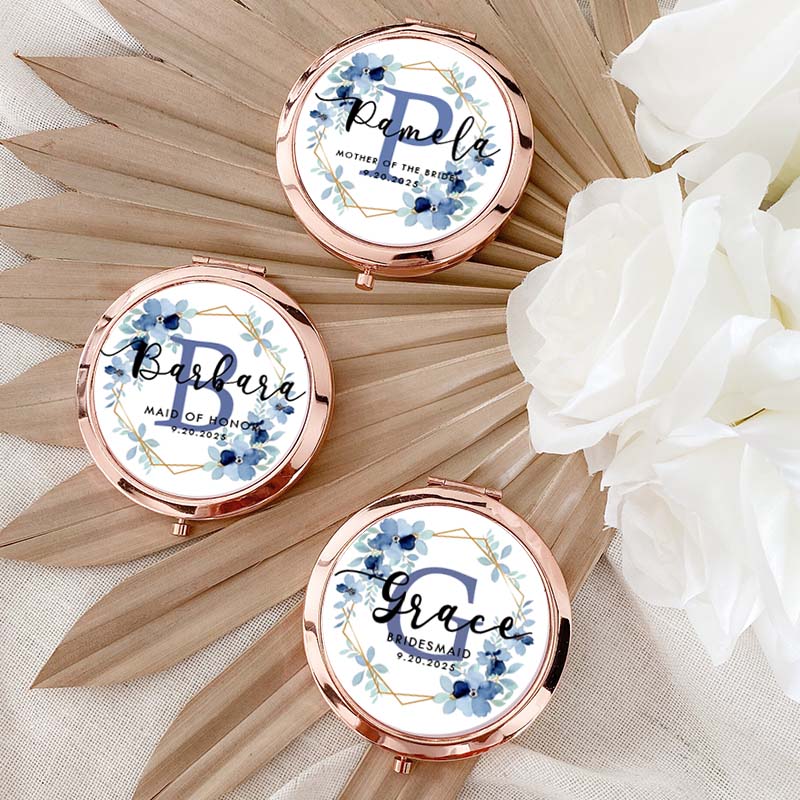 Personalized Wedding Bridesmaid Mirror Custom Bride Name Compact Mirror Bachelorette Party Mirror Bridesmaid Proposal Bridal Shower Gift