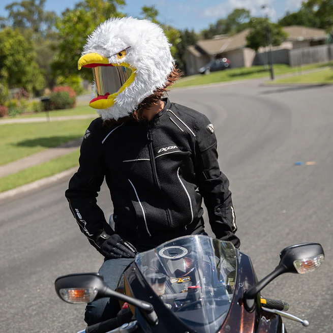Cartoon Bald Eagle Plush Motorcycle Helmet Cover, Fluffy Full Face Helmet Sleeve Decoration for Motorcycle Riders