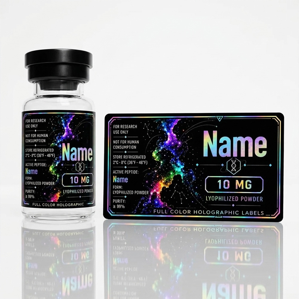 Personalized Holographic Vial Labels Waterproof and Oil Resistant for Every 24 labels
