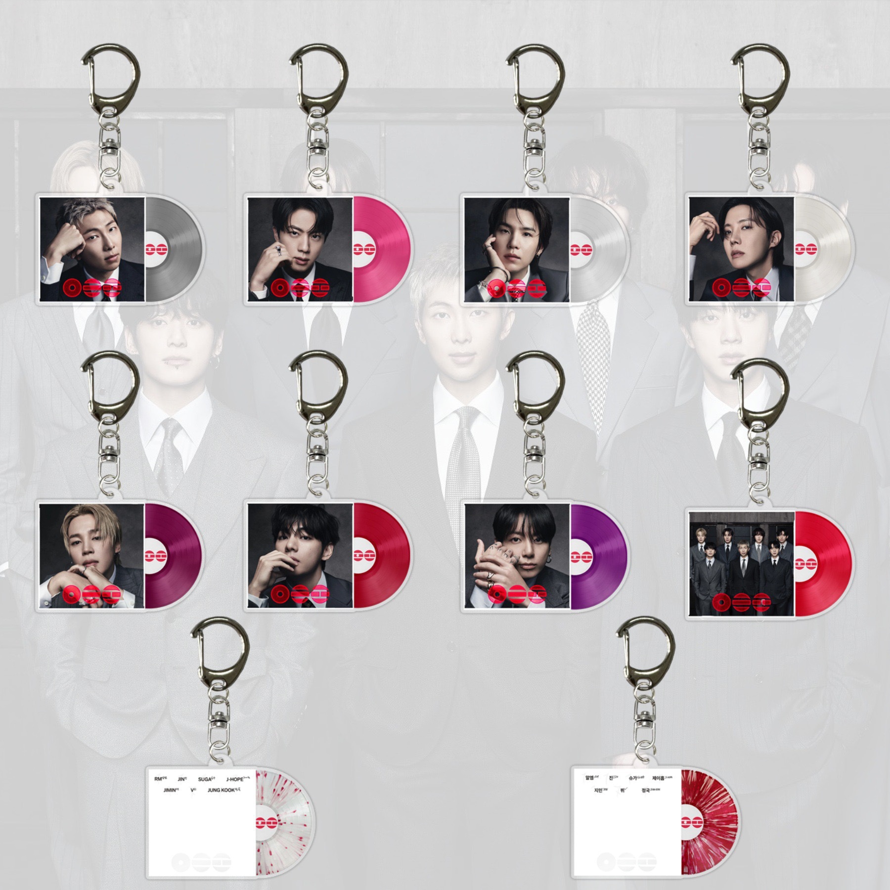 Personalized Arirang Records Keychain K-pop Fan Keychain Acrylic Record Keyring Fandom Gift for Lovers Players Adult Youth