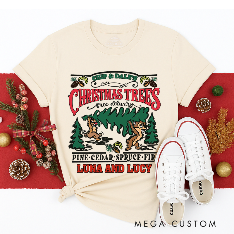 Personalized Classic T-Shirts Christmas Double Trouble Christmas Tee