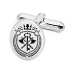 Personalized Family Crest Cufflinks with Engraved Photo Father's Day Birthday Gift for Men