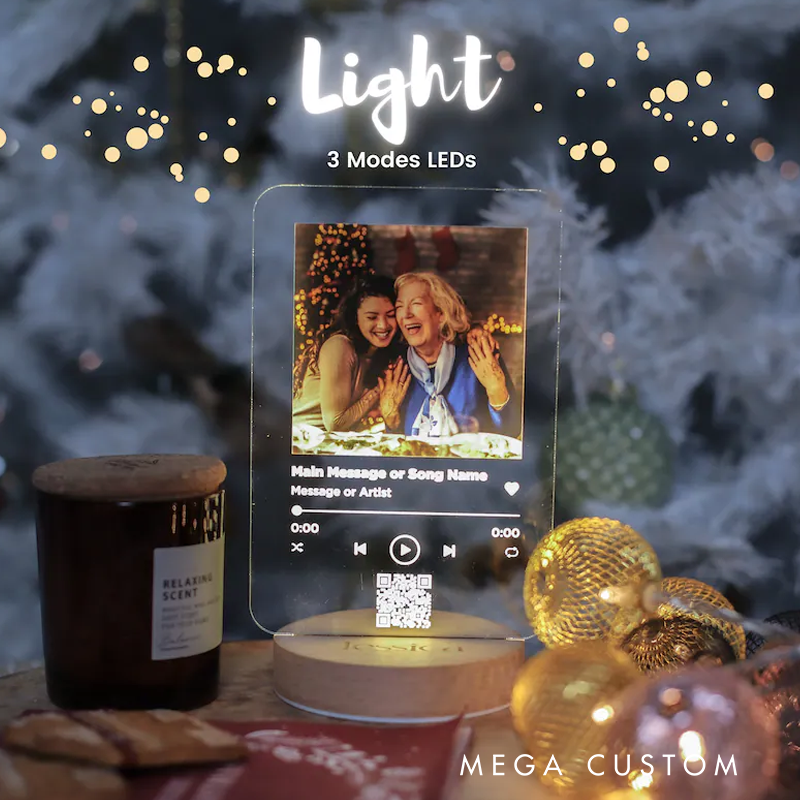 Personalized Acrylic Dad Photo Plaque from Daughter and Custom Song Plaque and LED Music and Personalized Gifts for Dad from Daughter
