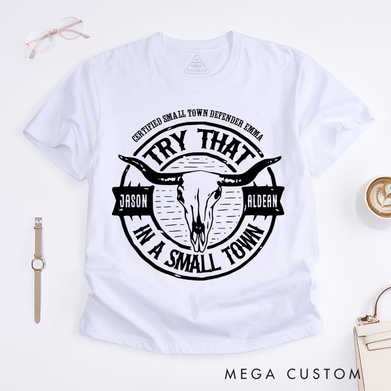 Personalized Classic T-Shirts Rustic Bull Skull Graphic Tee Perfect for Small Town Enthusiasts and Country Music Lovers T-Shirt