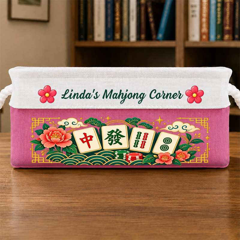 Personalized Storage Basket Custom Name Mahjong Corner Decor