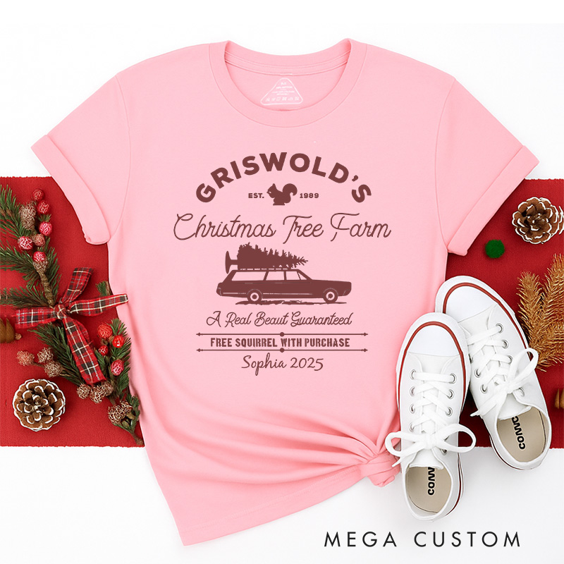 Personalized Christmas Tree Farm Classic T-Shirts Christmas Film Tshirt Movie Holiday Shirt