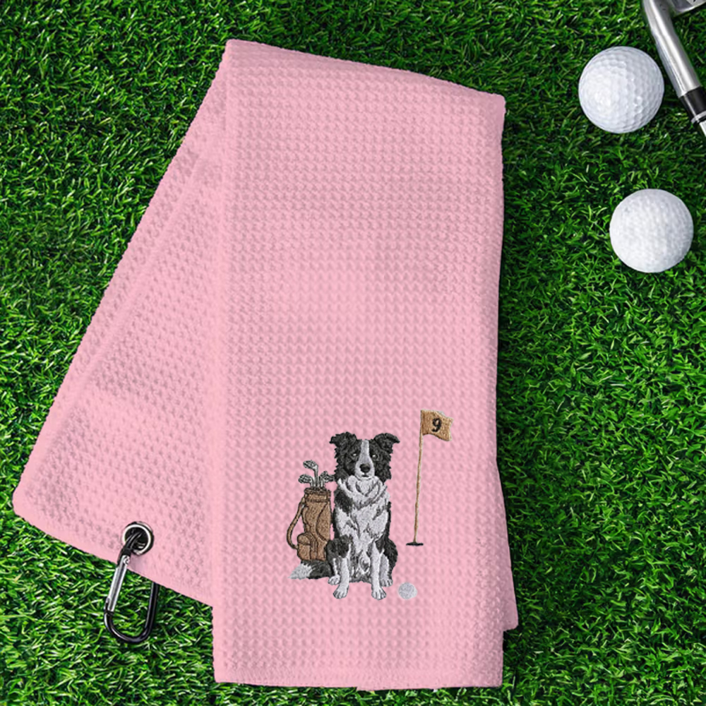 Personalized Pet Golf Towel with Pet Photo Embroidered Pet Portrait Dogs Face Cat Accessories Golf Lover Gift