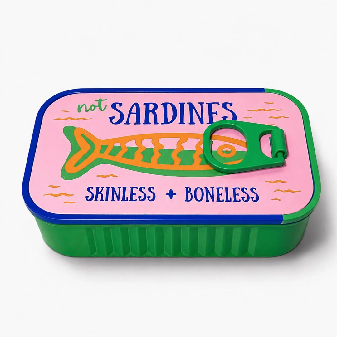 3D Printed Sardine "Tin like" Jewelry Case Fishbone Earring Holder Portable Organizer