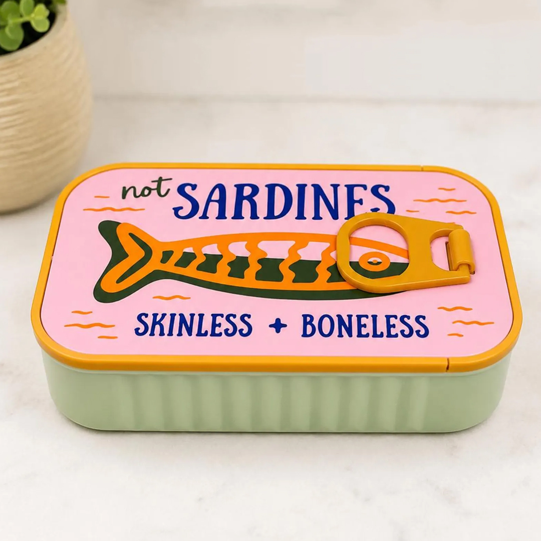 3D Printed Sardine "Tin like" Jewelry Case Fishbone Earring Holder Portable Organizer