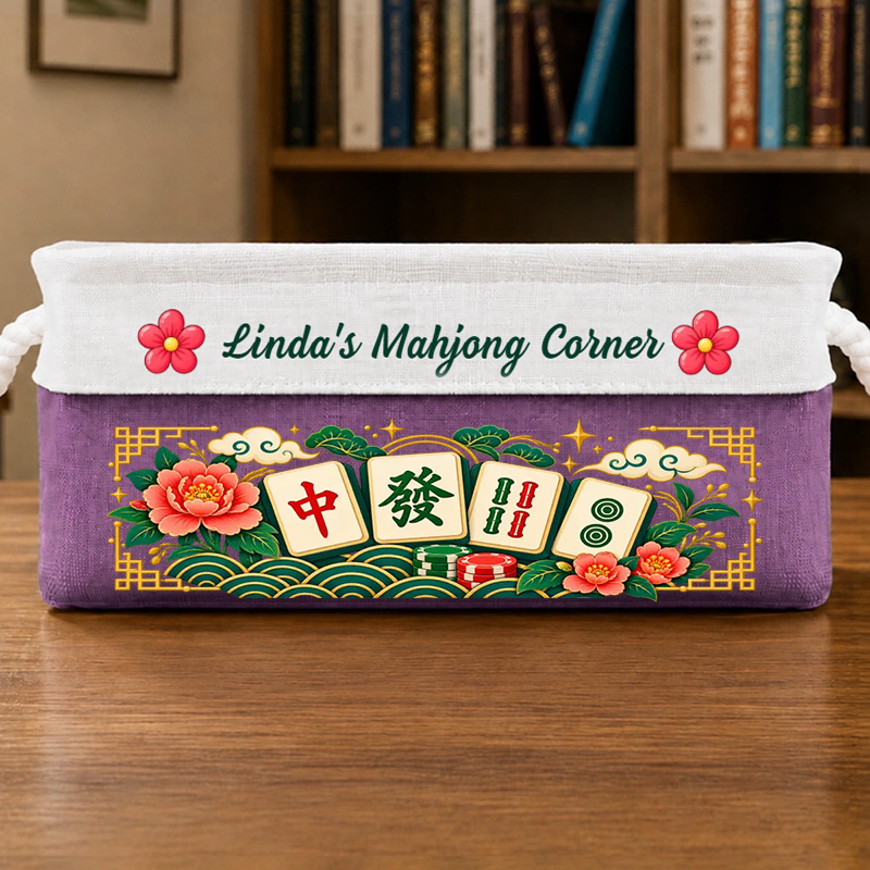 Personalized Storage Basket Custom Name Mahjong Corner Decor