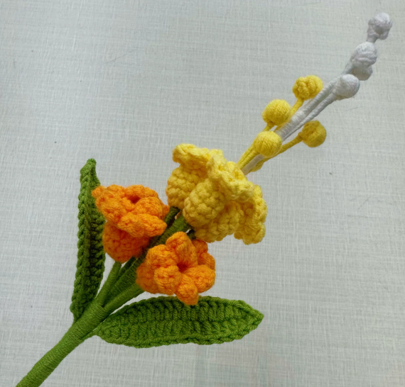 Personalized Crochet Flowers Bouquet Pink Purple Blue Gift for Wife Girlfriend Gift for Her Valentine's Day Birthday Gifts for Bestie