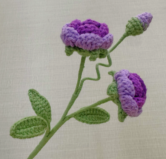 Personalized Crochet Flowers Bouquet Pink Purple Blue Gift for Wife Girlfriend Gift for Her Valentine's Day Birthday Gifts for Bestie