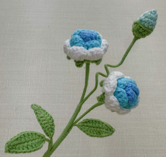 Personalized Crochet Flowers Bouquet Pink Purple Blue Gift for Wife Girlfriend Gift for Her Valentine's Day Birthday Gifts for Bestie