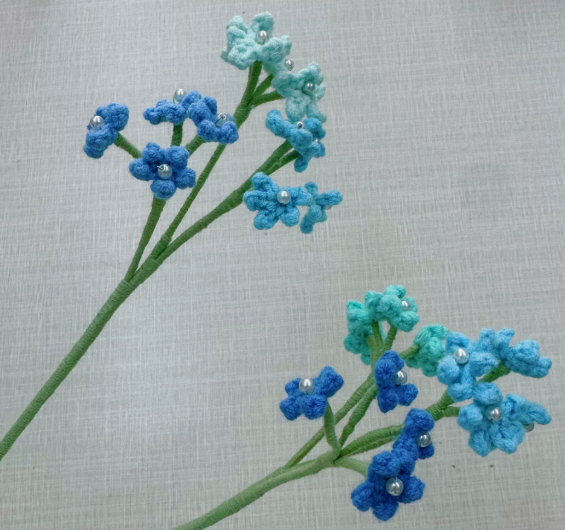 Personalized Crochet Flowers Bouquet Pink Purple Blue Gift for Wife Girlfriend Gift for Her Valentine's Day Birthday Gifts for Bestie