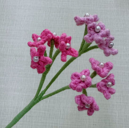 Personalized Crochet Flowers Bouquet Pink Purple Blue Gift for Wife Girlfriend Gift for Her Valentine's Day Birthday Gifts for Bestie