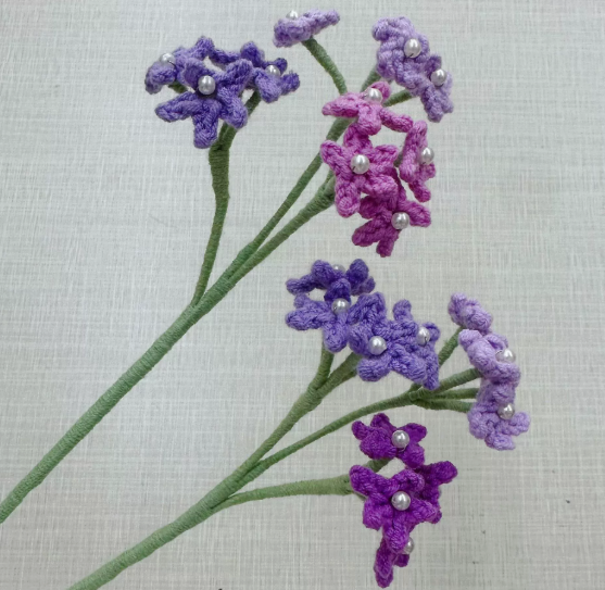 Personalized Crochet Flowers Bouquet Pink Purple Blue Gift for Wife Girlfriend Gift for Her Valentine's Day Birthday Gifts for Bestie