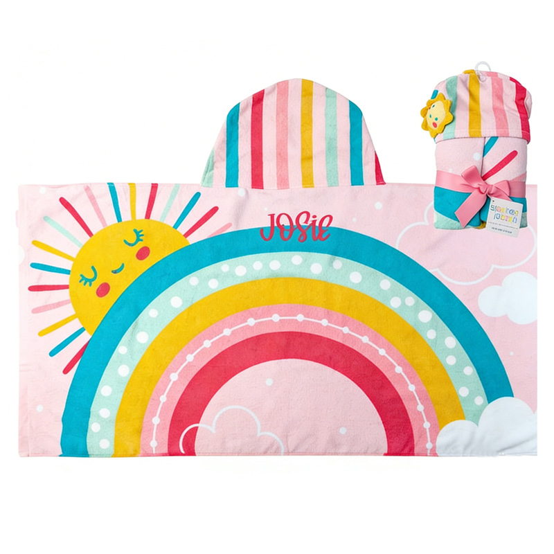 Personalized Colorful Ocean Underwater Adventure Soft Absorbent Kids Bath Pool Swim Cover Up Fun Hooded Beach Towels