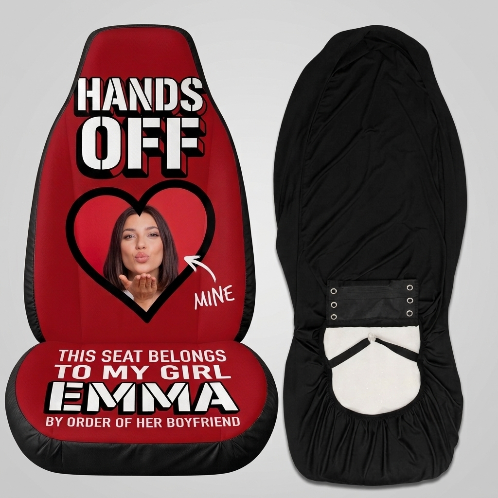 Personalized Wife Girlfriend Photo Car Seat Cover Gift for Wife Girlfriend Unique Car Gift