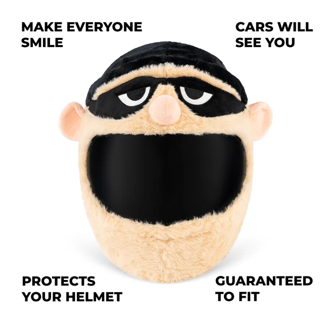 Funny Bandit Thief Plush Motorcycle Helmet Cover, Cartoon Robber Helmet Sleeve for Full Face Helmets