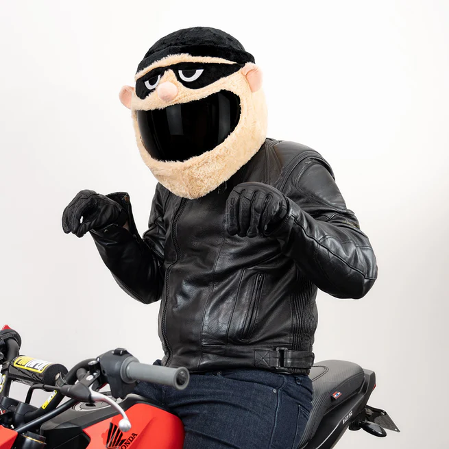 Funny Bandit Thief Plush Motorcycle Helmet Cover, Cartoon Robber Helmet Sleeve for Full Face Helmets