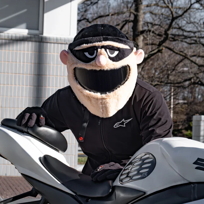 Funny Bandit Thief Plush Motorcycle Helmet Cover, Cartoon Robber Helmet Sleeve for Full Face Helmets