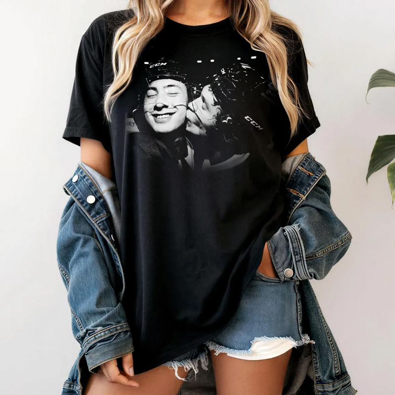 Personalized Hockey Romance Design T-Shirt TV Inspired Shirt Kiss Face Fans Gift