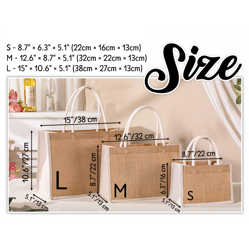 Personalized Bridesmaid Birth Flower Burlap Tote Bag with White Side Custom Bride Tote Bag Wedding Jute Beach Bag Bridal Shower Bachelorette Party Bag