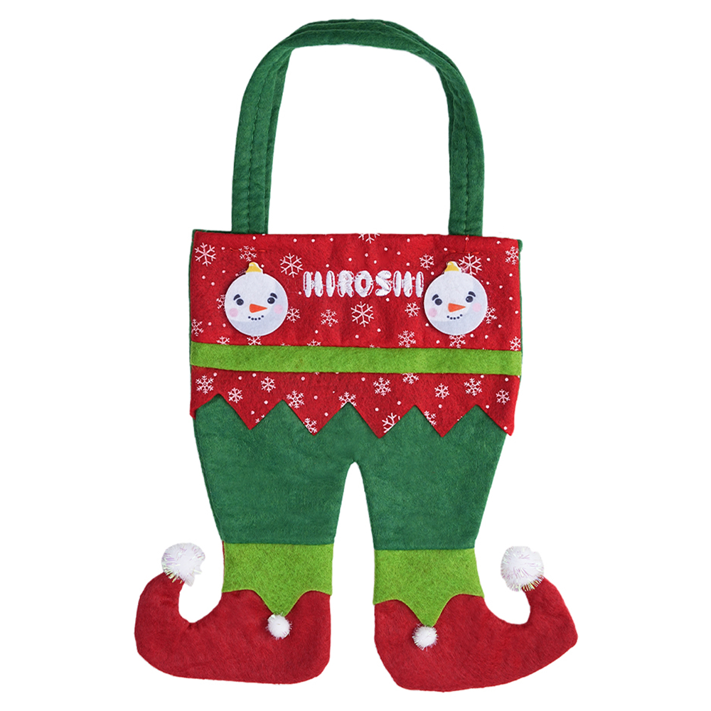 Personalized Name Embroidered Elf Christmas Stocking Festival Fireplace Christmas Tree Hanging Ornament Home Decor Christmas Gift for Family and Kids