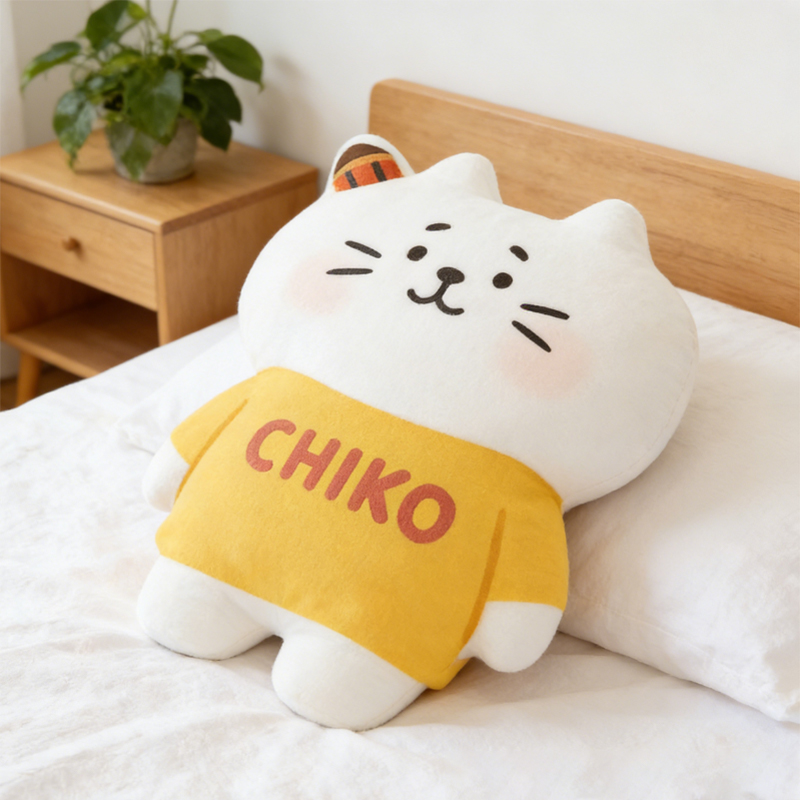 Personalized Cat Thow Pillow Custom Pillow with Name Cute Cartoon Kitty Plush Toy for Kids Cat Lovers Home or Bedroom Decor Gift