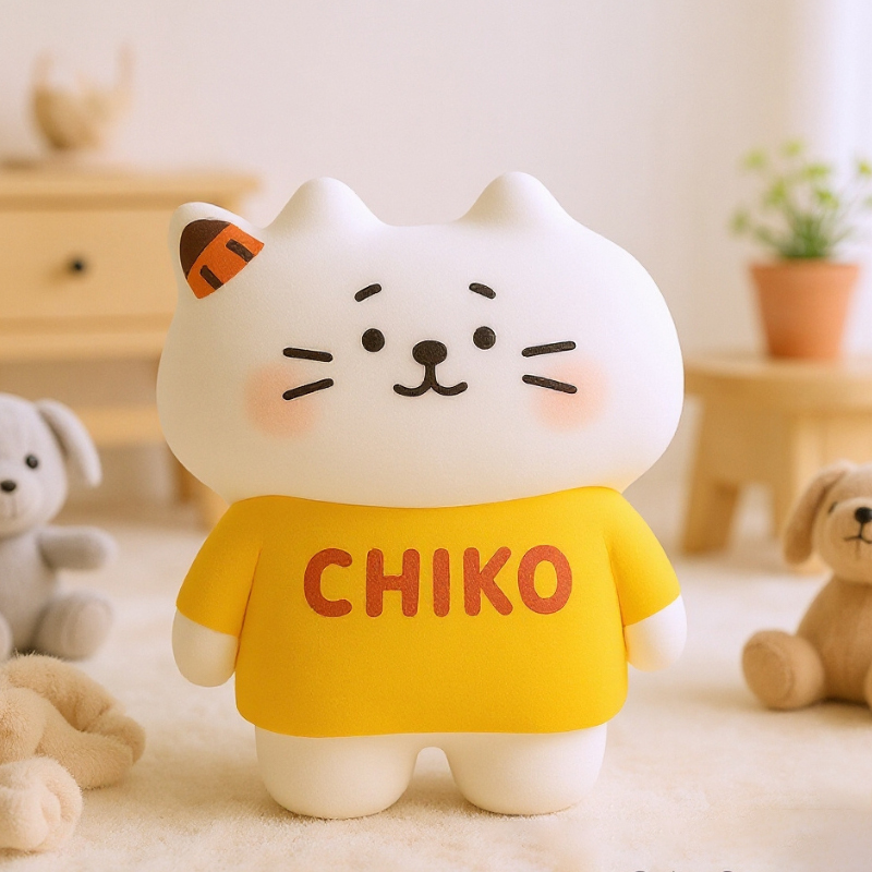 Personalized Cat Thow Pillow Custom Pillow with Name Cute Cartoon Kitty Plush Toy for Kids Cat Lovers Home or Bedroom Decor Gift