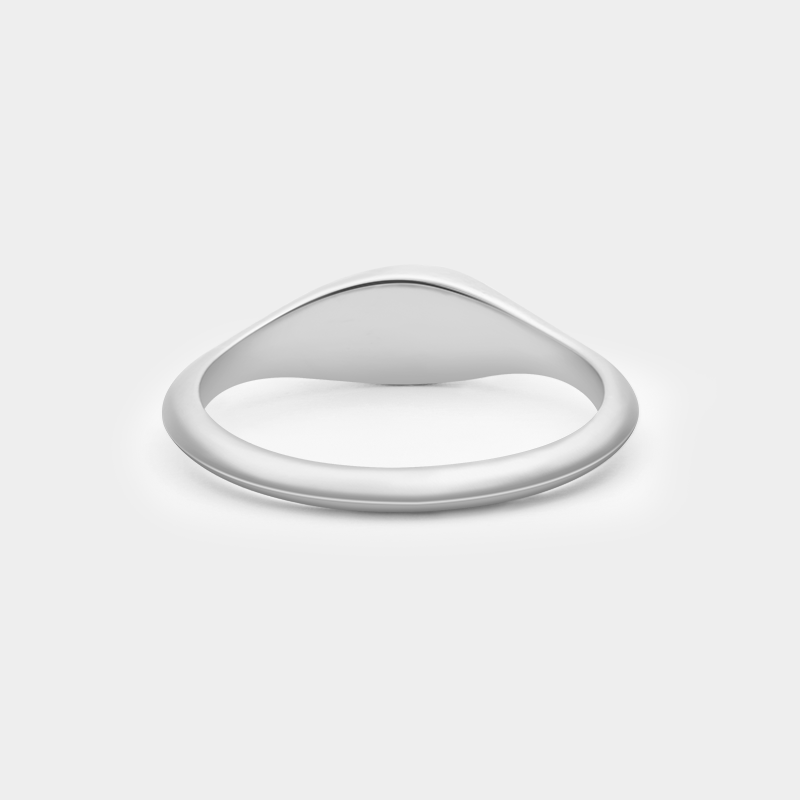 Personalized Teardrop Signet Ring with Birthstone and Couple's Initials Custom Sterling Silver Jewelry for Lovers
