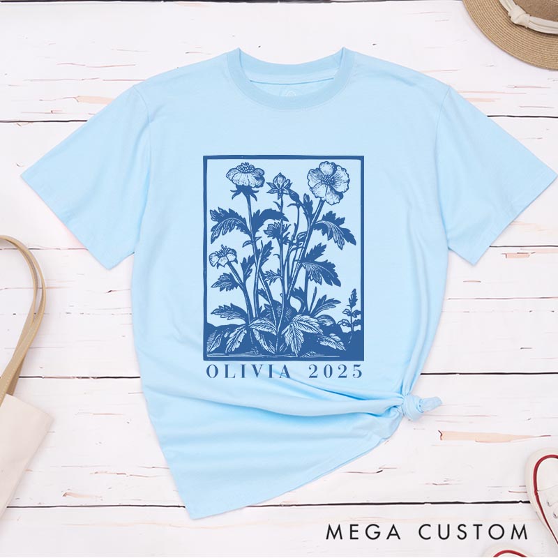 Personalized Vintage Wildflowers Graphic Artist Classic T-Shirts Retro Vintage Graphic Tshirt Art Lover Illustration Shirt