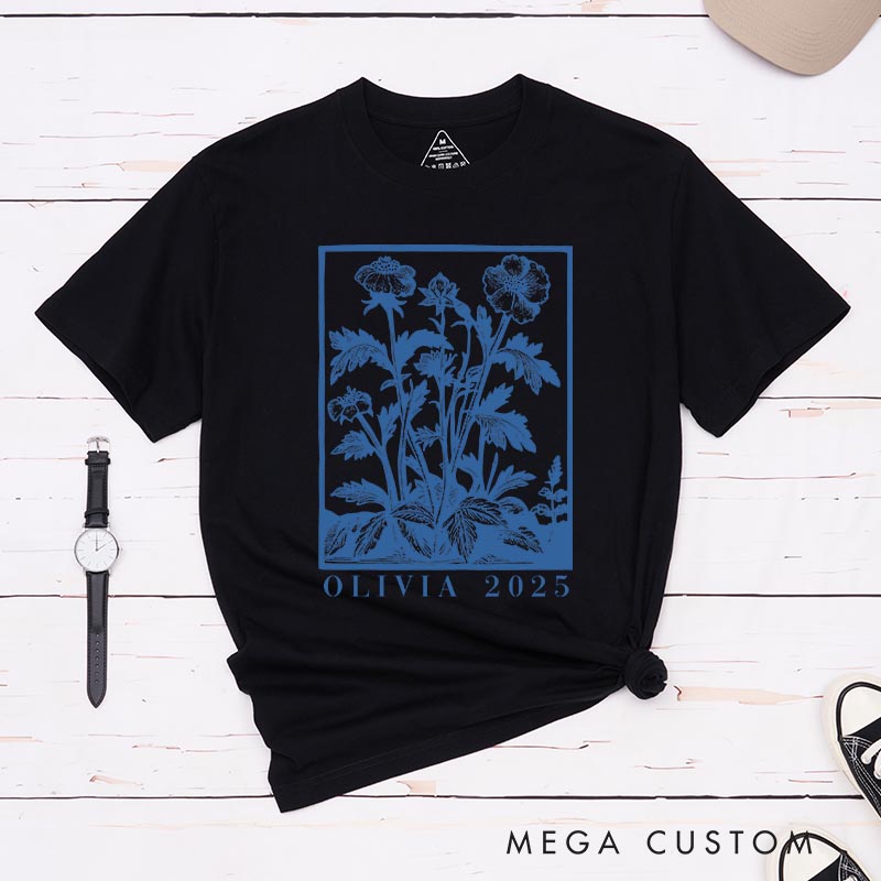 Personalized Vintage Wildflowers Graphic Artist Classic T-Shirts Retro Vintage Graphic Tshirt Art Lover Illustration Shirt
