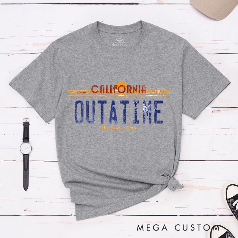 Personalized Outatime Classic T-Shirts Future Fiction Movie Tshirt Geek Nerdy Movie Shirt