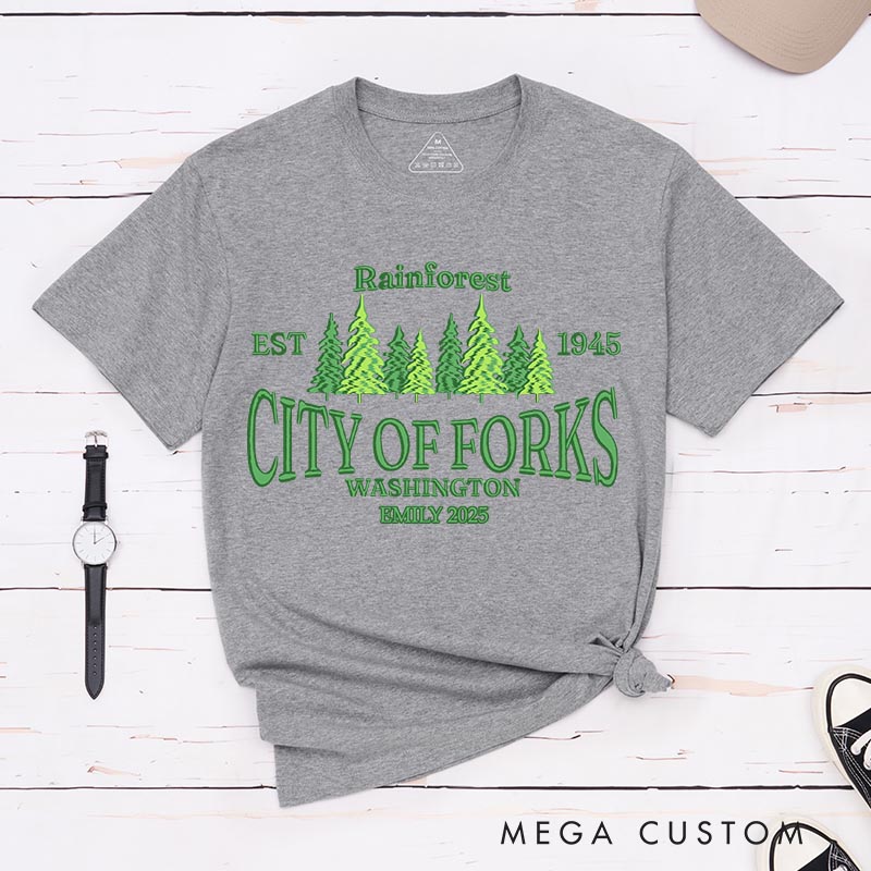 Personalized City of Forks Movie Classic T-Shirts Vampire Movie Tshirt Film Fan Shirt