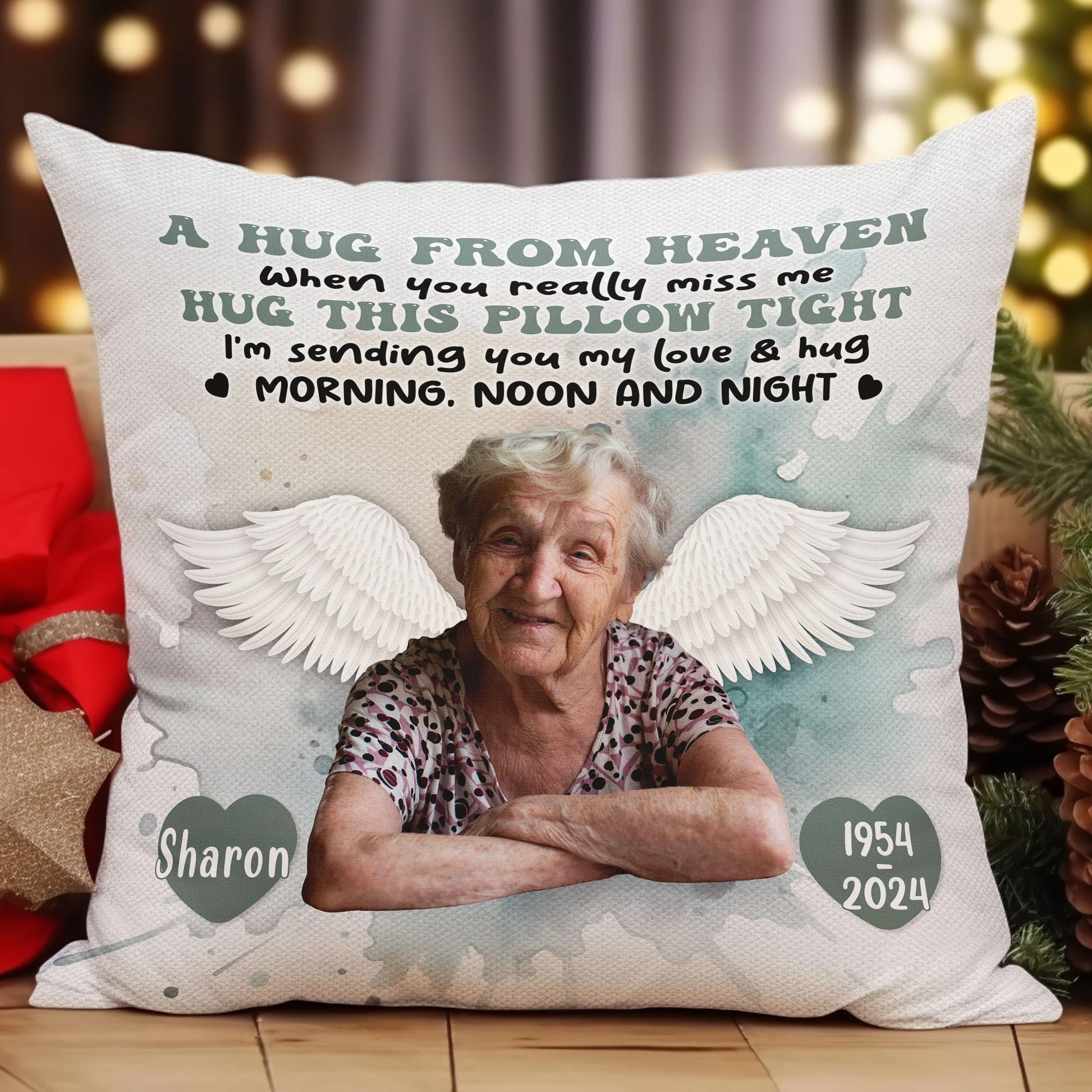 Personalized Memorial Pillow When You Miss Me Hug This Pillow Tight Memorial Gift Custom Photo Memory Pillow 