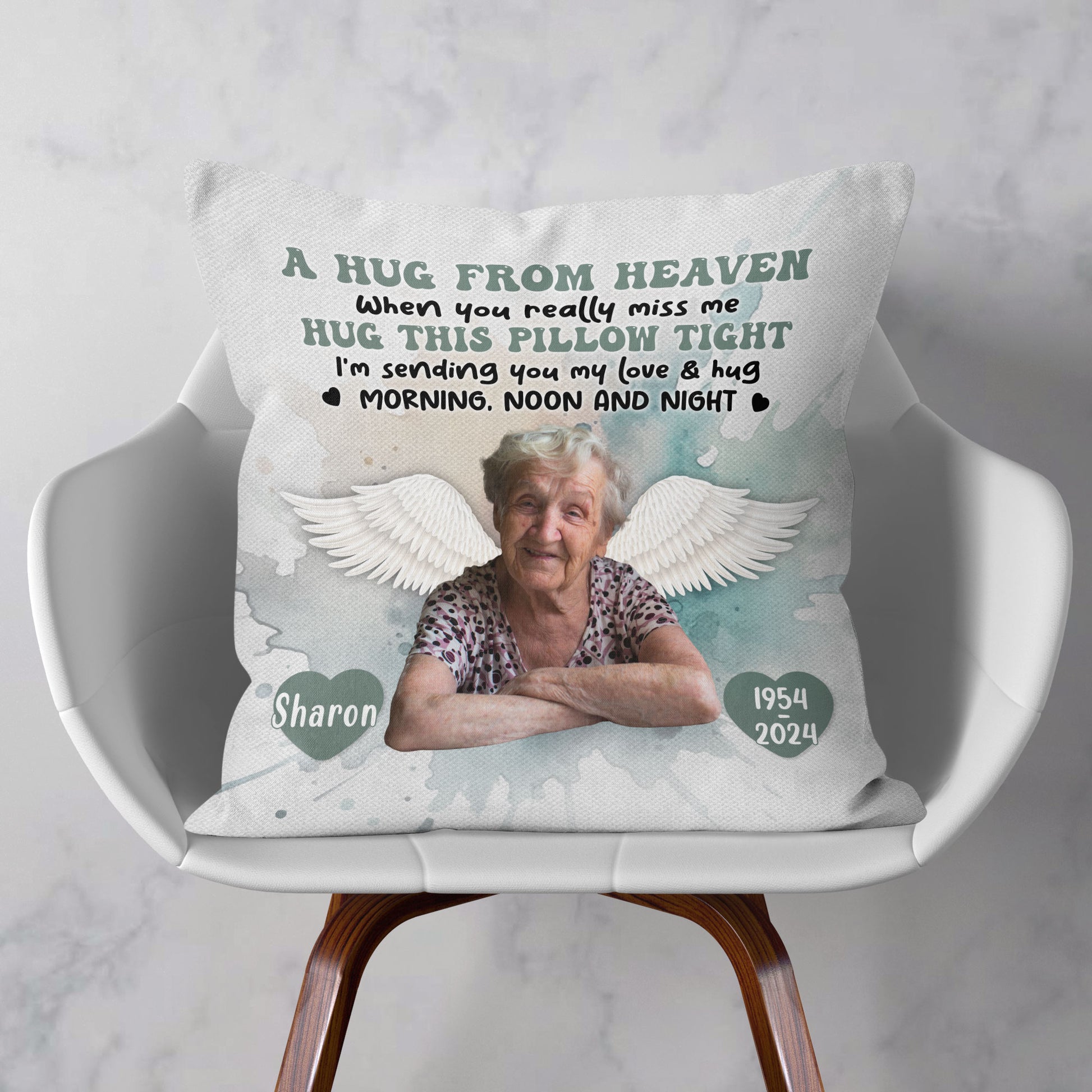 Personalized Memorial Pillow When You Miss Me Hug This Pillow Tight Memorial Gift Custom Photo Memory Pillow 