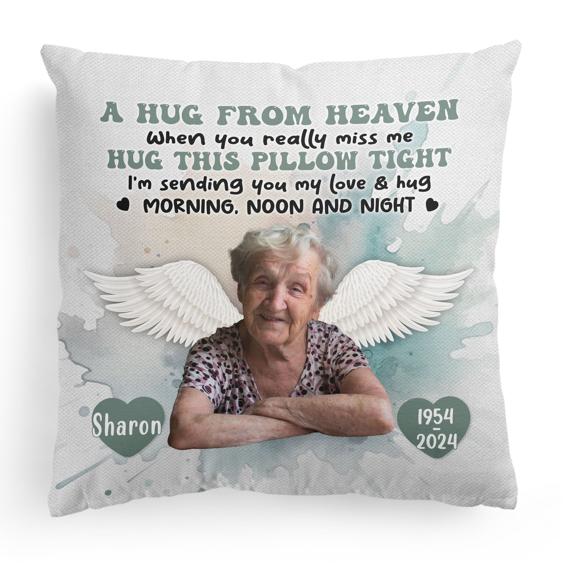 Personalized Memorial Pillow When You Miss Me Hug This Pillow Tight Memorial Gift Custom Photo Memory Pillow 